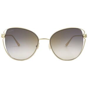 CARTIER
Panthere de Gold Flash Grey Butterfly Ladies Sunglasses